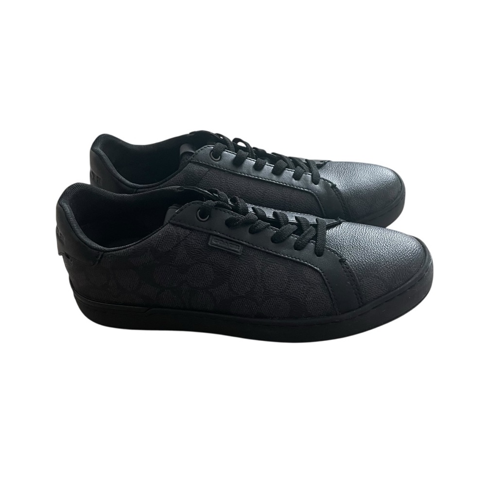 Coach Black Leather Sneakers Men Size 8 - Picture 5 of 8